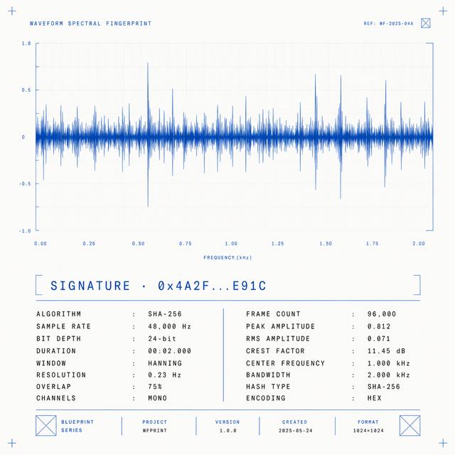 spectral fingerprint · Editorial Blueprint