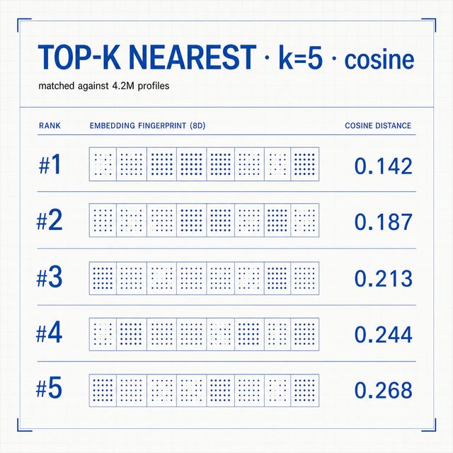 top-k nearest · Editorial Blueprint