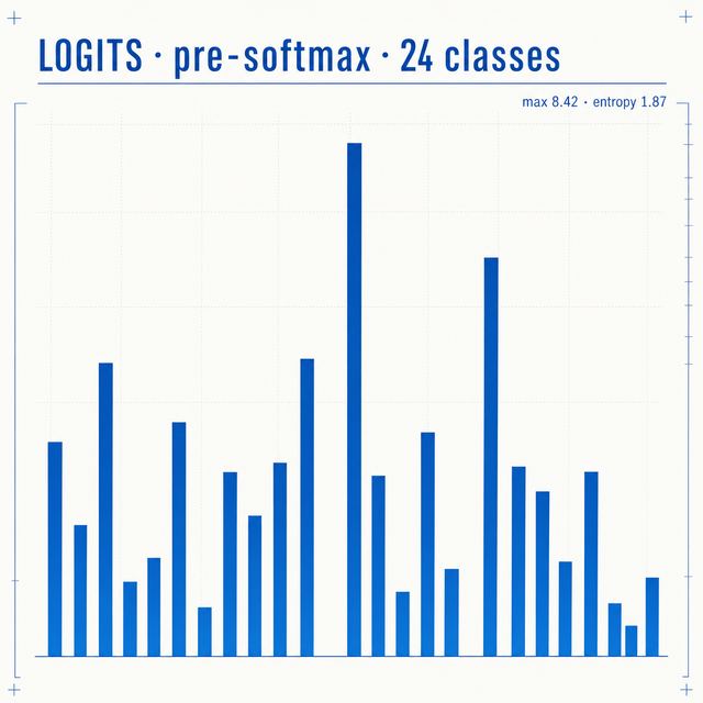 logits histogram · Editorial Blueprint