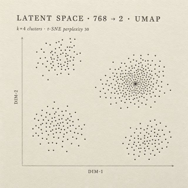 latent space scatter · Letterpress Cream