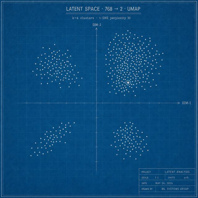 latent space scatter · Vintage Blueprint