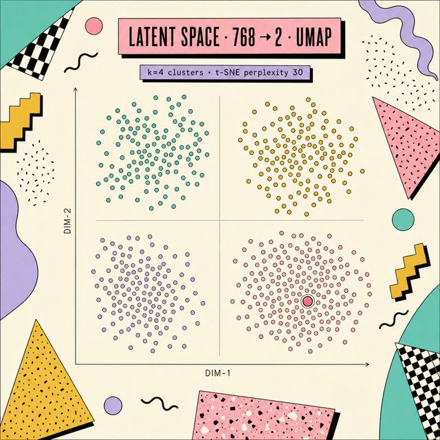 latent space scatter · Memphis 80s